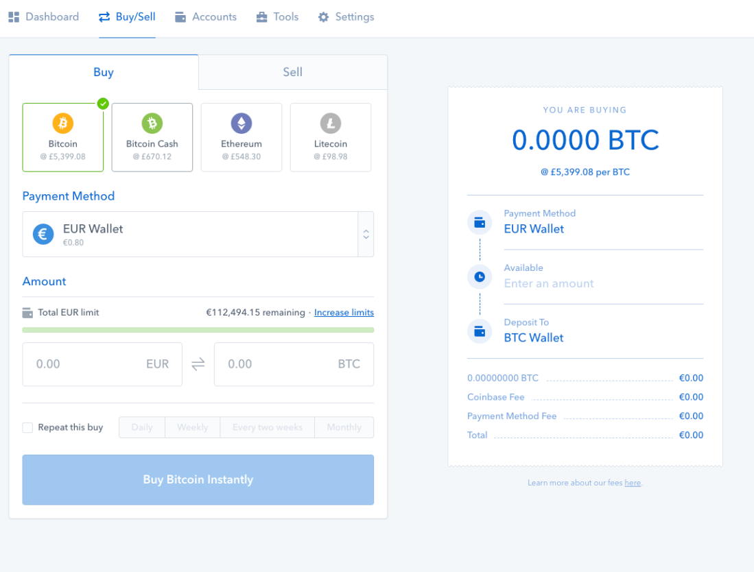 how to set up sell order on coinbase